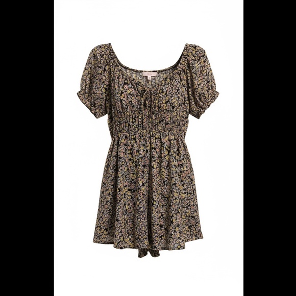 No Boundaries Dresses & Skirts - No Boundaries Black and Yellow Floral Dress